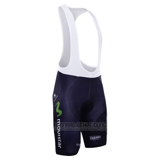 2015 Fahrradbekleidung Movistar Shwarz Trikot Kurzarm und Tragerhose